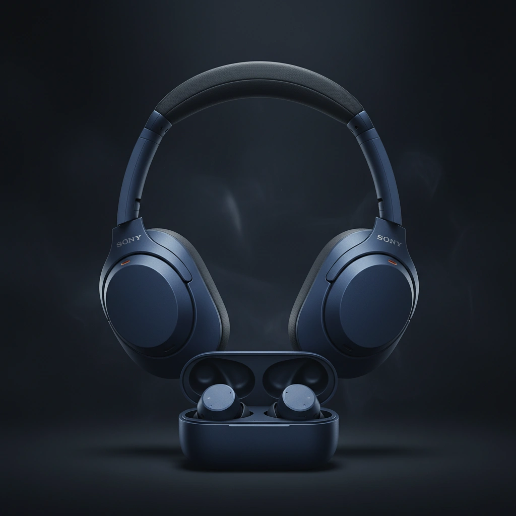 Sony WH-1000XM5 Premium Noise Canceling Headphones Midnight Blue