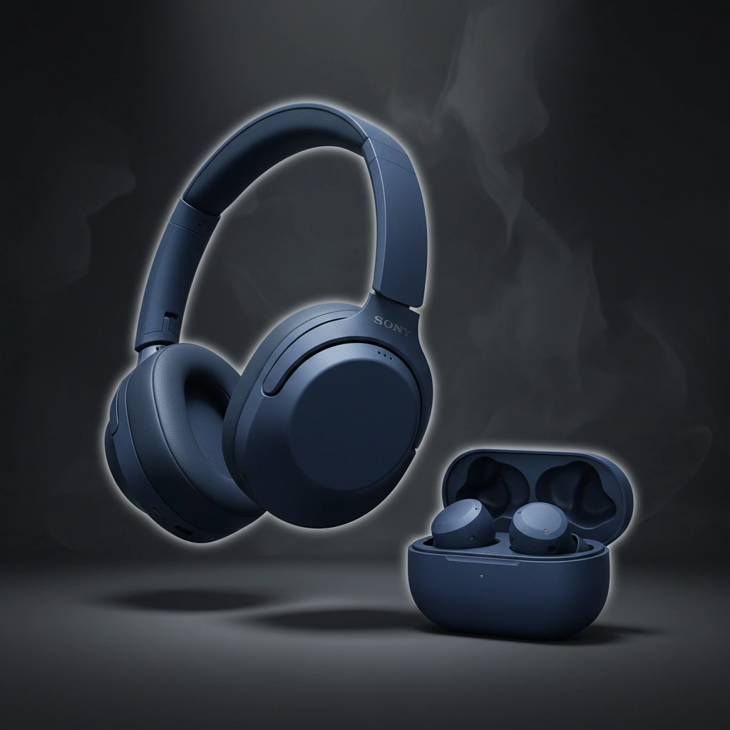 Sony WH-1000XM5 Premium Noise Canceling Headphones Midnight Blue image 2